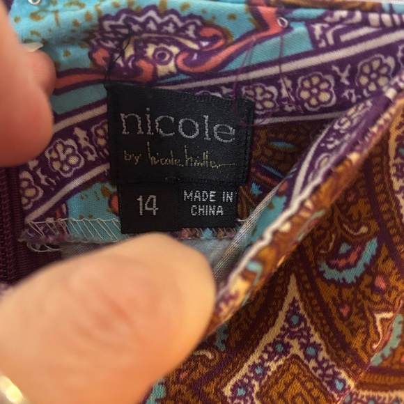 Nicole Purple and Brown Patchwork Pencil Skirt 1184 - Picture 2 of 3